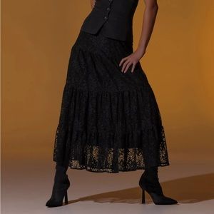 Immortal lace tier midaxi skirt